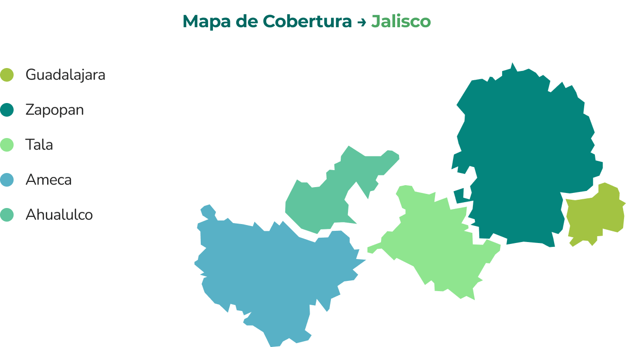Mapa de cobertura en Jalisco