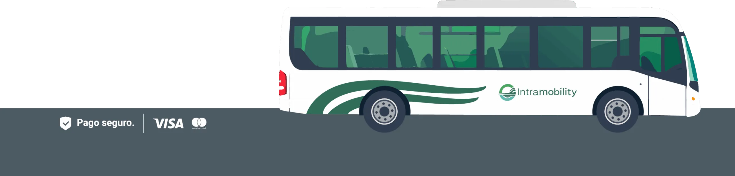 Autobús de Intramobility. Pago seguro con VISA y Mastercard.